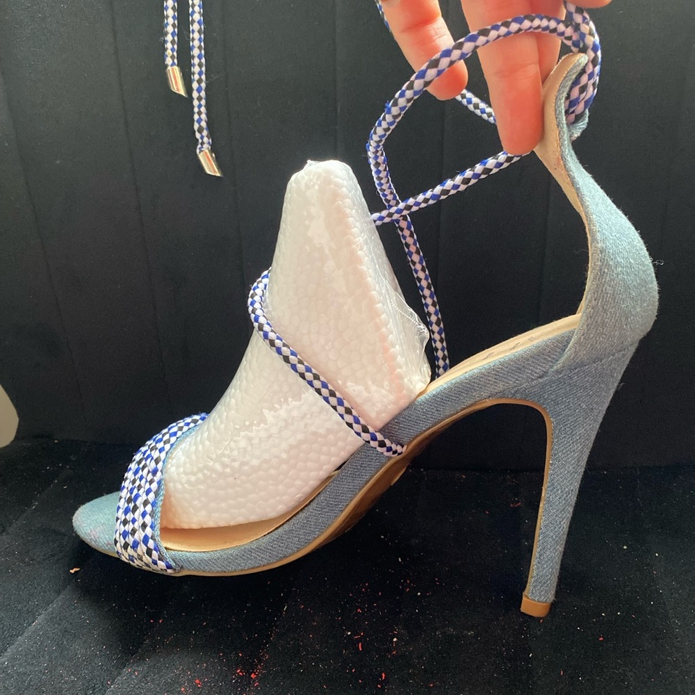 Blue Strappy High Heel Sandals Sexy Summer Spring Fashion Stilettos